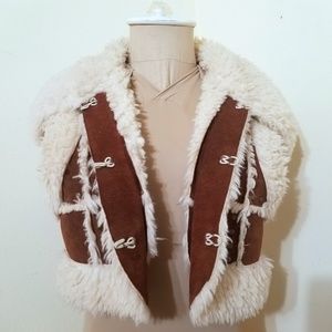 SOLD Faux Fur Boho Cropped Vest